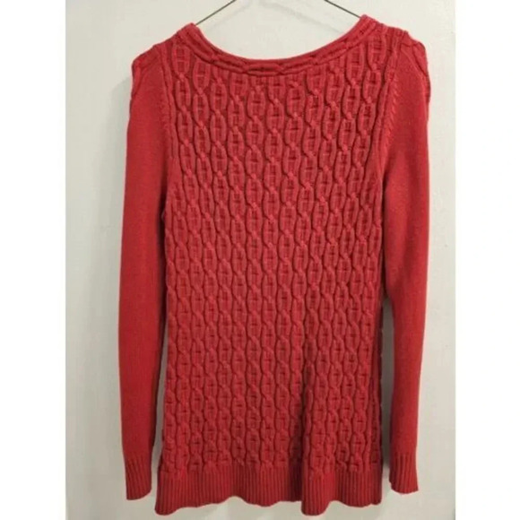 Nautica Red Womens Cable Knit Pullover Sweater- Size Small- No flaws. No defects - Picture 12 of 12